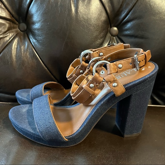 Womens Ralph Lauren Faustina Cotton/Leather sandals size 7.5 - Picture 1 of 7